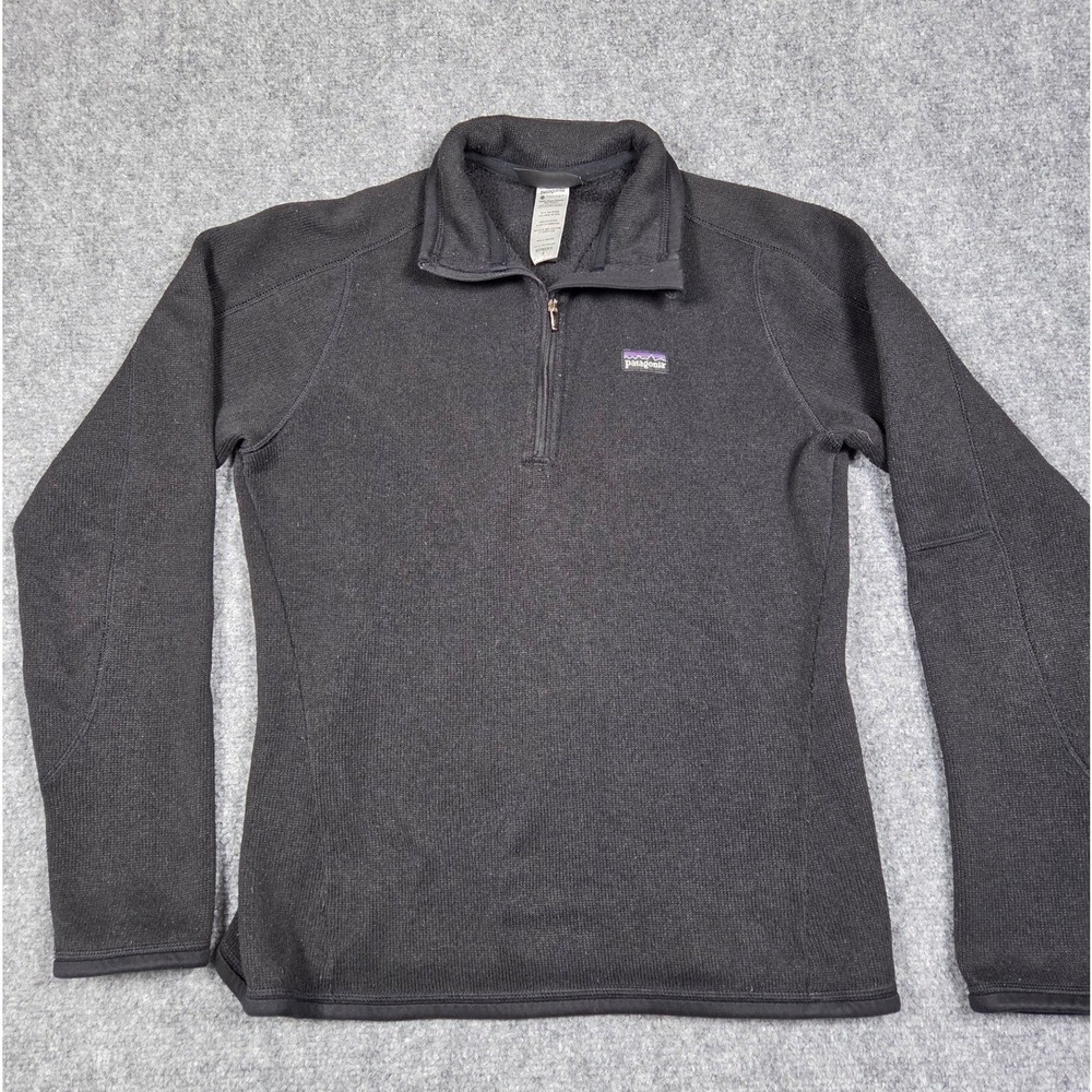 Patagonia Better Sweater Pullover Womens Small Black 1/4‎ Zip Fleece Jacket